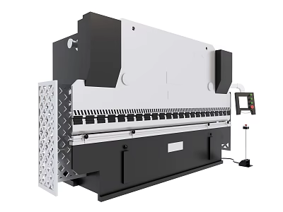 Industrial Hydraulic Press Brake Machine With CNC Control System And Worktable Dies 3d model