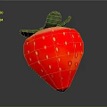 Fresh Juicy Bright Red Strawberry With Green Leaves And Yellow Seeds