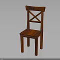 Classic Wooden Chair With Cross Back Design And Solid Wood Structure