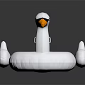 Fun White Swan Shaped Inflatable Swimming Ring For Pool Water Sports