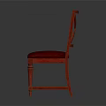 Red Cross Back Dining Chair With Upholstered Seat And Wooden Frame