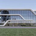 Modern Office Building Multi-storey Office Building Industrial Park Office Building Administrative Office Building Horizontal Line 3d model