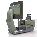 Industrial Equipment Control Console With Operator Seat And Large Display Screen