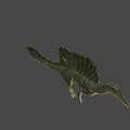 Realistic 3D Spinosaurus Dinosaur Model With Sailback And Green Yellow Skin