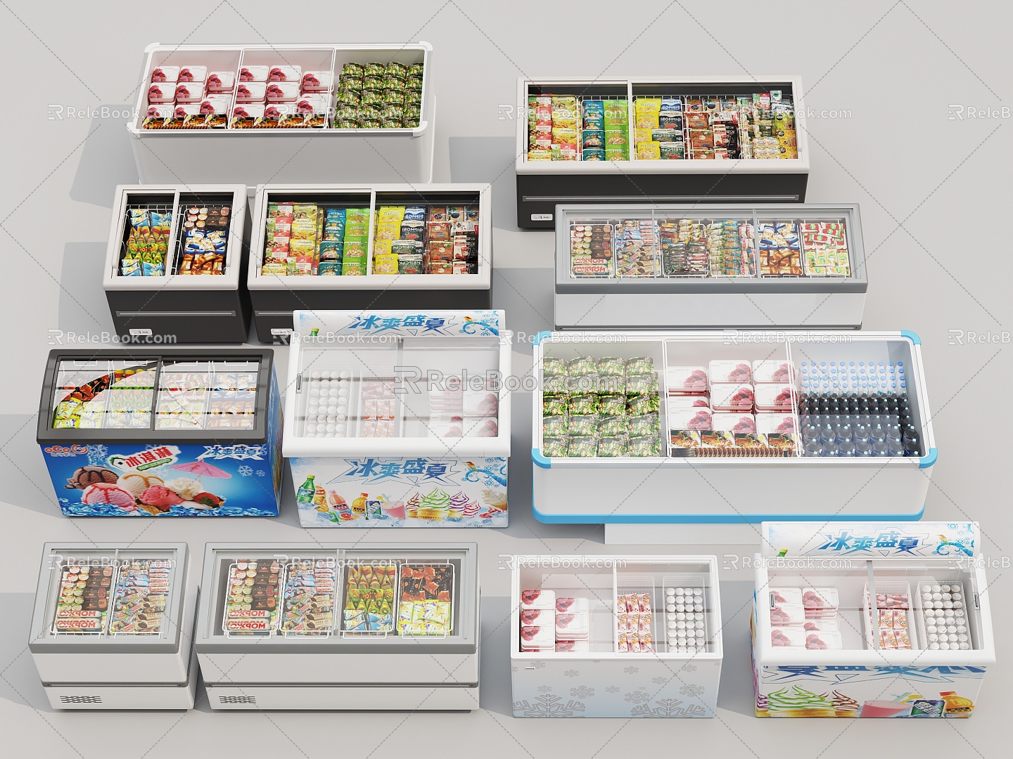 Freezer Refrigerator 3d model