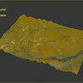 Colorful 3D Landscape Model With Mountains Rivers Green Areas And Detailed Landforms
