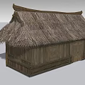 Traditional Thatched House With Thatch Roof And Wooden Exterior Structure Design