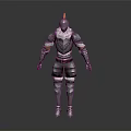 Medieval Knight Armor 3D Model As Battle Weapon With Silver And Gold Accents