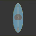 Blue Stand Up Paddleboard With Paddle And Glossy Modern Surface Design