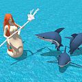 Modern Shark Marine Life Mermaid 3d model