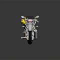 Sporty Yellow And White Motorcycle With Honeycomb Pattern And Sleek Design