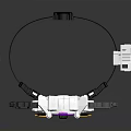 Transforming Belt With Black Strap Gold Core Purple Accents And White Components