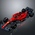 Red F1 Race Car With Shell Mission Winnow Logos And Streamlined Design