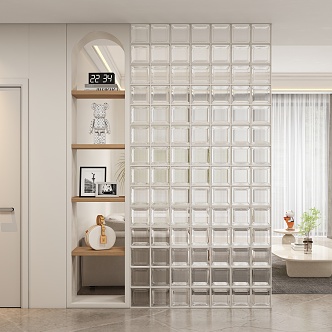 Modern cream style porch cabinet partition aisle 3d model