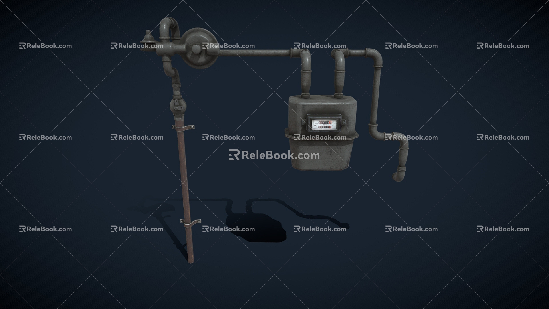 Gas meter day gas meter gas meter meter meter pipe water meter water pipe low face number low model simple model game video level super realistic 3d model