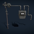 Gas meter day gas meter gas meter meter meter pipe water meter water pipe low face number low model simple model game video level super realistic 3d model