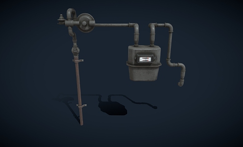 Gas meter day gas meter gas meter pipe water meter water pipe low face number low model simple model game video level super realistic 3d model