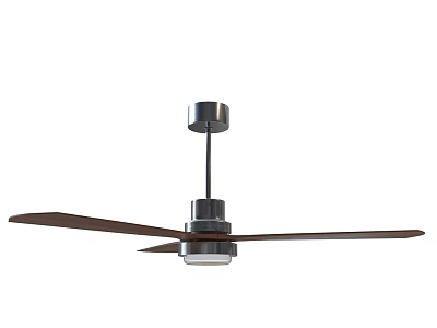 Modern Ceiling Air Conditioner Fan With Wooden Blades And Metal Frame 3d model
