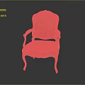 Elegant Ornate Single Chair With Floral Upholstery And Carved Wooden Details