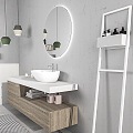 Bathroom Mirror Cabinet Combination Bathroom Toilet Mirror Washstand Cabinet Cosmetic Cabinet Cosmetic Mirror Home Furniture Chandelier 3d model