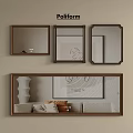Multiple Decorative Poliform Mirrors Wall Mounted In Modern Interior Design 3d model