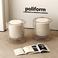 Modern Round Stool Acrylic Stool 3d model