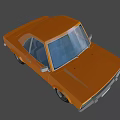 Orange Compact Car With Bright Headlights And Stylish Wheels In 3D Design