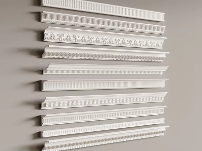 Decorative Gypsum Molding Various Styles Ornate Designs Collection For Home Interior 3d model
