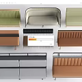Modern Banquette Sofas With Various Upholstered Styles And Color Options 3d model