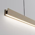 Minimalist Modern Wooden Linear Pendant Light With LED Strip And Ambient Lighting