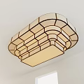 Sleek Modern Ceiling Lightbox With Intricate Geometric Frame And Soft Warm Lighting 3d model
