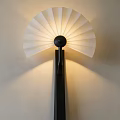 Fan Shaped Wall Light With White Lampshade And Black Body Soft Illumination