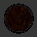 Rustic Wooden Barrel With Metal Hoops And Distressed Wood Texture