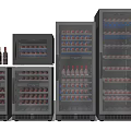 Modern Wine Cooler Designs With Glass Doors LED Lighting And Wine Bottle Storage