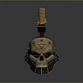 Intricate Skull Shaped Weapon With Metal Structure And Spiked Top Ornaments