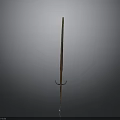 Ancient Metal Sword Weapon With Long Blade And Decorative Hilt Design