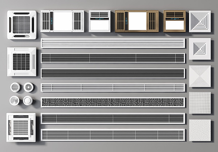 Modern air outlet air conditioning outlet central air conditioning aluminum gusset 3d model