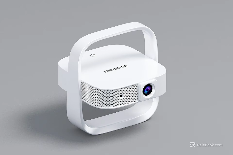 Modern White Royalstar Projection Monitor with HD Lens and Compact Design 3d model 