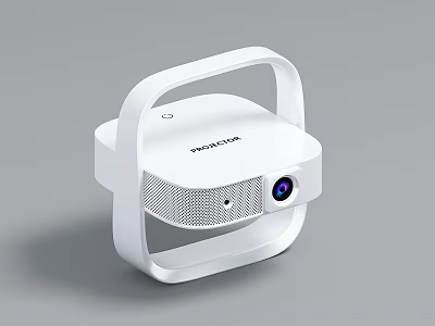 Modern White Royalstar Projection Monitor with HD Lens and Compact Design 3d model