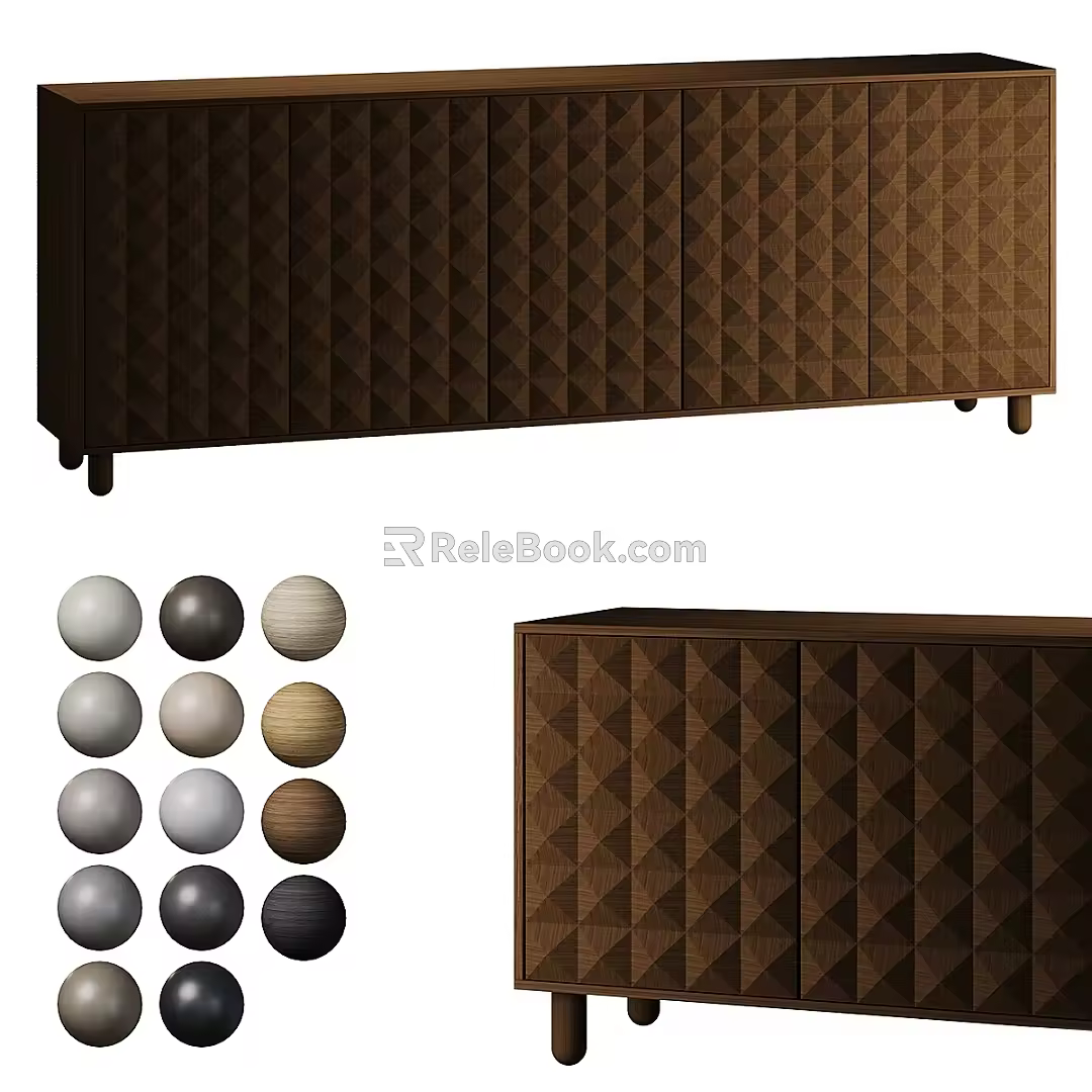Nordic Simple Side Cabinet 3d model