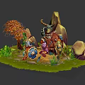 Modern Game Characters Hero of Asgard Cartoon Characters Animated Characters 3d model