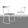 Modern Dining Chairs With Metal Frame And Black Seat Design