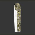 Stylish Wide Leg Pants With Yellow And Black Pattern Loose Fit Design