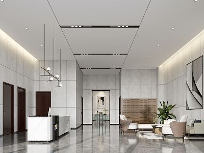 Modern Hall Office Hall 3d model