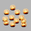 Multiple Round Transparent Glass Candle Lamps With Lit Candles For Decoration