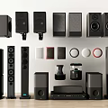 Modern Home Audio Sound System With Floorstanding Bookshelf Satellite And Subwoofer Speakers