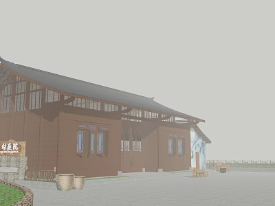Traditional Chinese Garden Landscape Design With Glazed Tiles And Wooden Structure 3d model