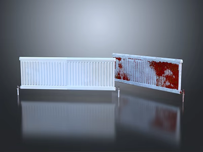 Decorative Home Heating Radiators With White And Red Modern Design 3d model