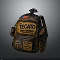 TECATO Pero Mondo Vintage Backpack With Decorative Tags And Small Items