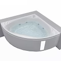Modern Corner Jacuzzi Bathtub With Built In Jets And Soothing Water Bubbles